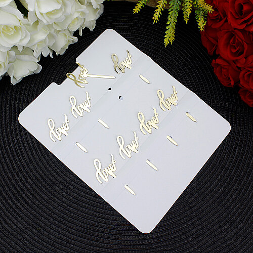 Love Yazılı Pasta Süsü Gold Renk 8'li Paket - 3