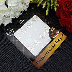 Love Yazılı Pasta Süsü Gold Renk 8'li Paket - 4