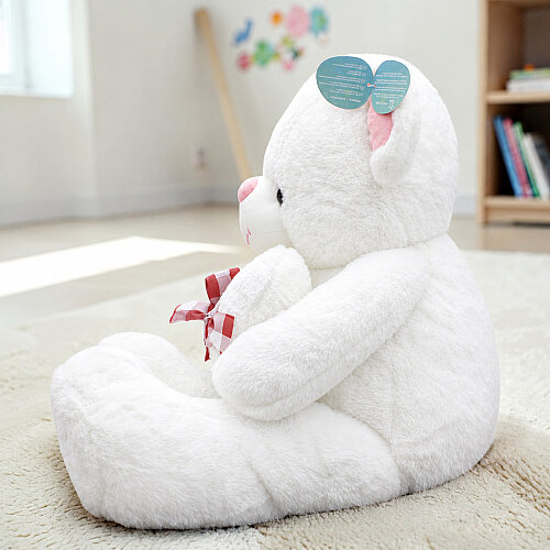 Love You Kalpli Peluş Ayı Beyaz 75 cm - Toptanalim (1)