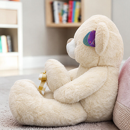 Love You Kalpli Peluş Ayı Krem 60 cm - Toptanalim (1)