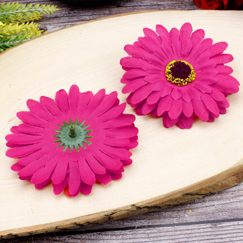Lüks Kumaş Gerbera Kafa 10 cm 50’li Paket Fuşya - Toptanalim (1)