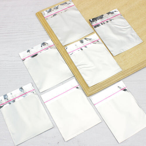 Lüx Metalize Bantlı Poşet Gri 50'li Paket 7X9CM - Kare Dekor