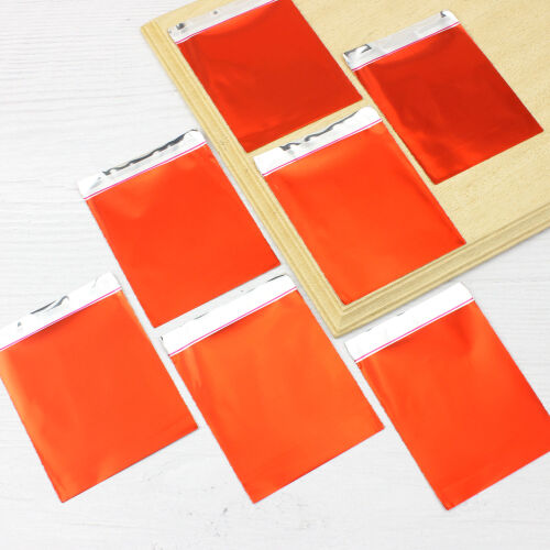 Lüx Metalize Bantlı Poşet Kırmızı 50'li Paket 7X9CM - Kare Dekor