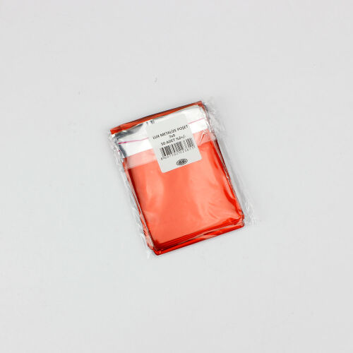 Lüx Metalize Bantlı Poşet Kırmızı 50'li Paket 7X9CM - Kare Dekor (1)