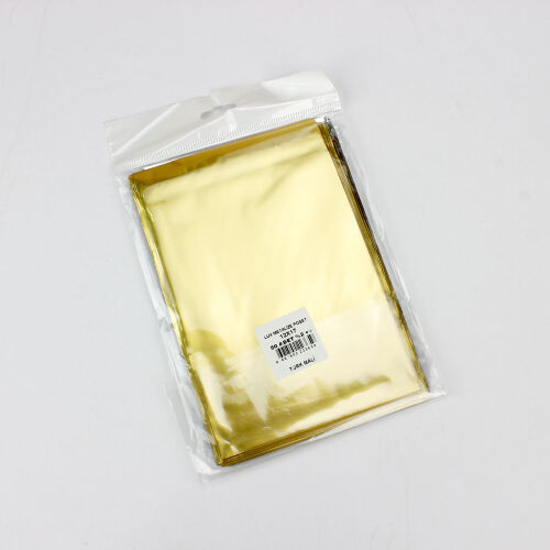 Lüx Metalize Bantlı Poşet Sarı 50'li Paket 11X12CM - Kare Dekor (1)