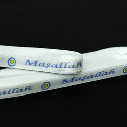 Maşallah Baskılı 1 Cm Saten Kurdele - 1