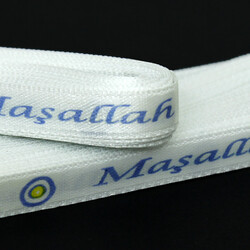 Maşallah Baskılı 1 Cm Saten Kurdele - 2