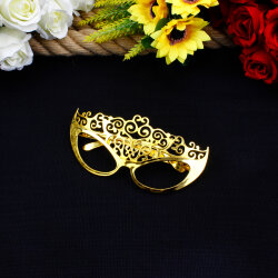 Maskeli Balo Parti Gözlüğü Gold 12'li Paket - 2