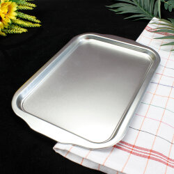 Metal Tepsi Gümüş Renk 20x30 cm - 1