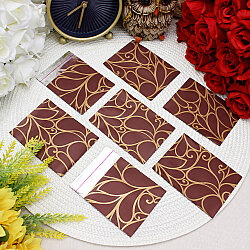 Metalize Bantlı Desenli Hediyelik Poşet Bordo Gold 7x9 cm - 1