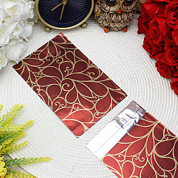  Metalize Bantlı Desenli Poşet Bordo 50’li Paket 11x12 cm - 1