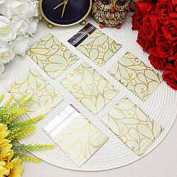 Metalize Bantlı Desenli Poşet Krem 50’li Paket 7x9 cm - 1