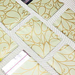 Metalize Bantlı Desenli Poşet Krem 50’li Paket 7x9 cm - 2