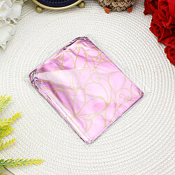 Metalize Bantlı Desenli Poşet Pembe 50’li Paket 11x12 cm - 3