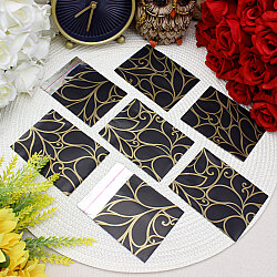Metalize Bantlı Desenli Poşet Siyah 50’li Paket 7x9 cm - 1