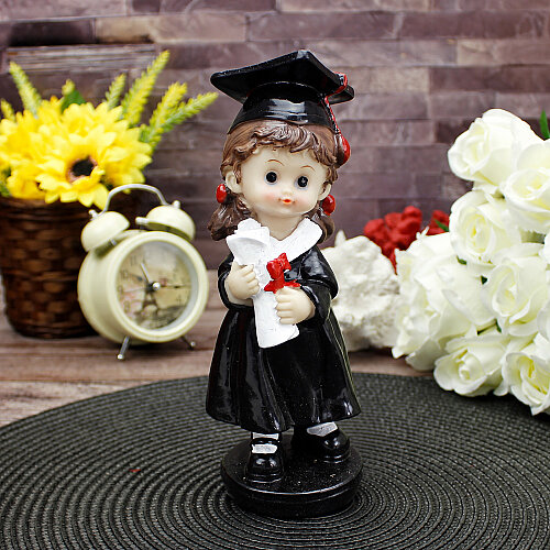 Mezuniyet Temalı Kız Çocuk Biblo Siyah 19 cm - Toptanalim