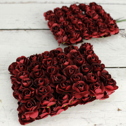 Mini Kağıt Gül Bordo 120'li Paket - Toptanalim