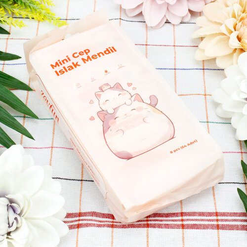 Mini Kedi Krem Cep Islak Mendil 8’li Paket - Toptanalim (1)
