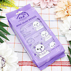Mini Kedi Desenli Cep Islak Mendil Lila 8’li Paket - 2
