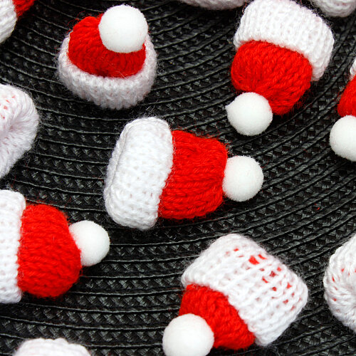 Mini Örgü Noel Şapkası Kırmızı - Toptanalim (1)