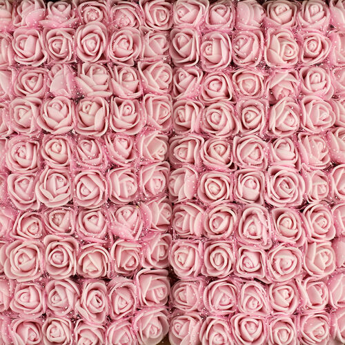 Mini Tüllü Lateks Gül Açık Pembe 144'lü Paket - Toptanalim