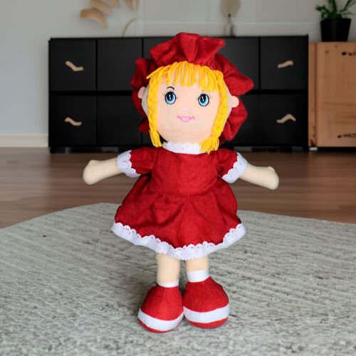 Mira Peluş Bez Bebek 70CM Kırmızı - Platin Gift (1)