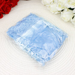 Organze Büzgülü Üçgen Dantelli Kese Açık Mavi 12x15 cm (24’lü Paket) - 3