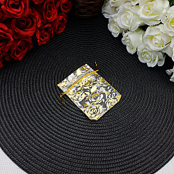 Organze Gül Desenli Tül Kese Gold 7x9 cm (100’lü Paket) - 2