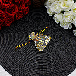 Organze Gül Desenli Tül Kese Gold 7x9 cm (100’lü Paket) - 3