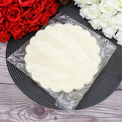 Organze Karlı Tül Kese Krem 22 cm 100’lü Paket - 3