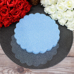 Organze Karlı Tül Kese Mavi 22 cm (100’lü Paket) - 1