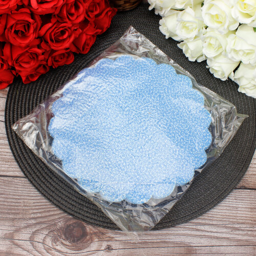 Organze Karlı Tül Kese Mavi 22 cm (100’lü Paket) - 3
