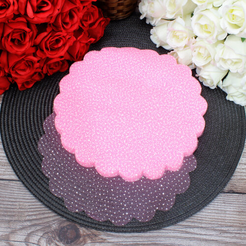 Organze Karlı Tül Kese Pembe 22 cm (100’lü Paket) - Toptanalim