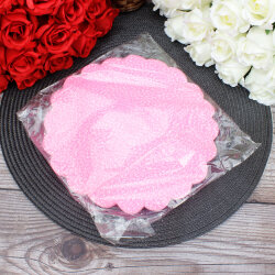 Organze Karlı Tül Kese Pembe 22 cm (100’lü Paket) - 3