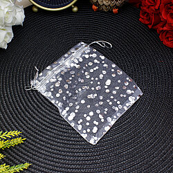  Organze Puantiyeli Tül Kese Gümüş 12x15 cm (100’lü Paket) - 1