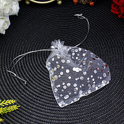  Organze Puantiyeli Tül Kese Gümüş 12x15 cm (100’lü Paket) - 2