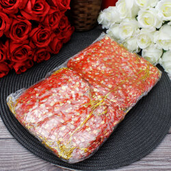 Organze Puantiyeli Tül Kese Kırmızı 12x15 cm (100’lü Paket) - 2