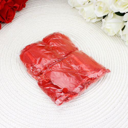 Organze Şeffaf Tül Kese Kırmızı 5x7 cm (100’lü Paket) - 3