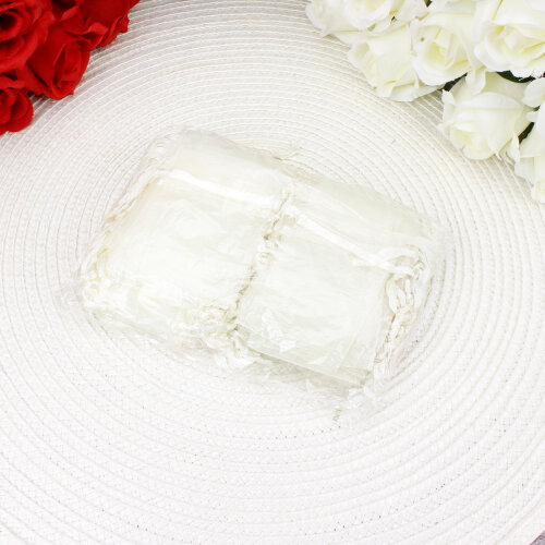 Organze Şeffaf Tül Kese Krem 5x7 cm (100’lü Paket) - 3
