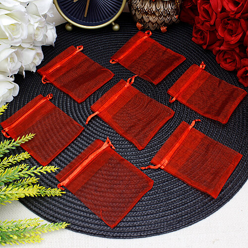 Organze Tül Kese Kırmızı 7x9 cm (100’lü Paket) - Toptanalim