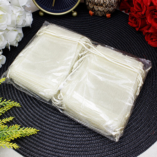 Organze Tül Kese Krem 9x12 cm (100’lü Paket) - 4