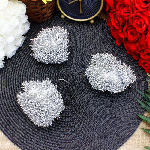 Oya Tomurcuğu Yapay Tohum Çiçek Gümüş 130 g (±10 g) - Toptanalim
