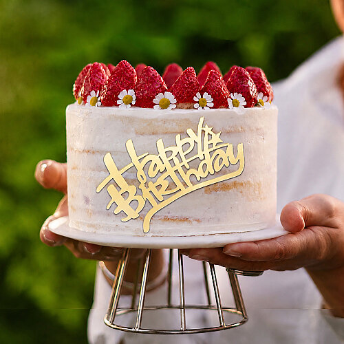 Pasta Önü Happy Birthday Yazı Gold - Toptanalim