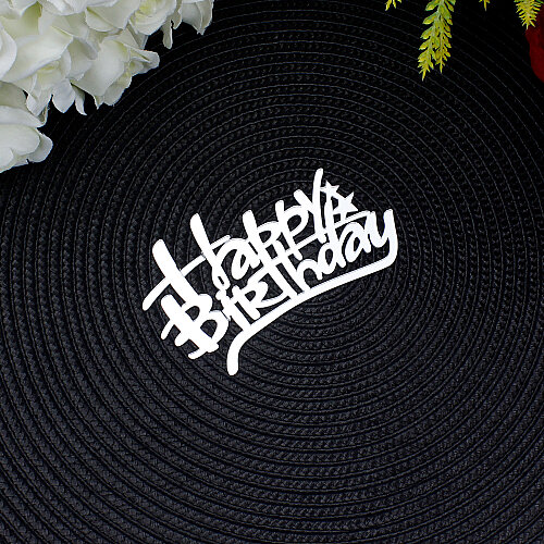 Pasta Önü Happy Birthday Yazı Gümüş - Toptanalim (1)
