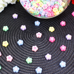 Pastel Çiçek Figürlü Karışık Renk Boncuk 11,5 mm (500’lü Paket) - 2