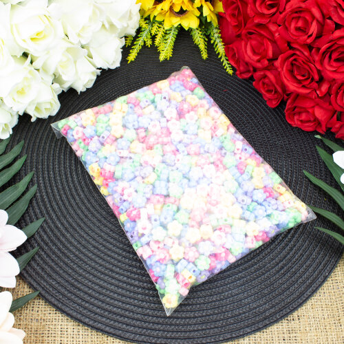 Pastel Çiçek Figürlü Karışık Renk Boncuk 11,5 mm (500’lü Paket) - 3