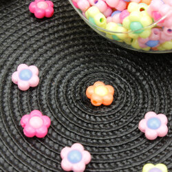 Pastel Renkli Çiçek Boncuk 16 mm (500 Adet) - 2