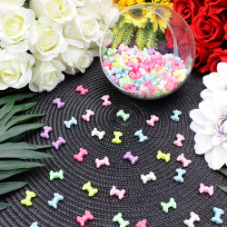 Pastel Renkli Fiyonk Boncuk 15x13 mm (500 Adet) - 1