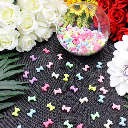 Pastel Renkli Fiyonk Boncuk 15x13 mm (500 Adet) - Toptanalim