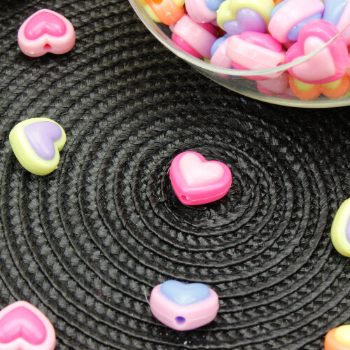Pastel Renkli Kalp Boncuk 18x16 mm (500 Adet) - Toptanalim (1)
